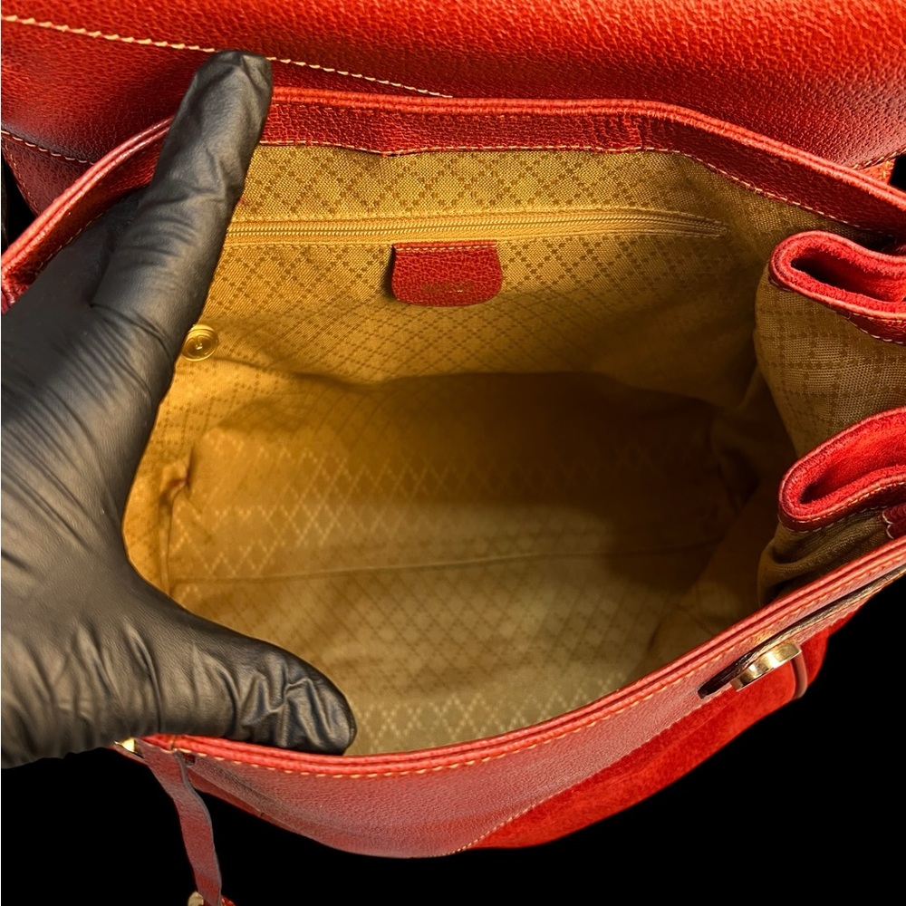 Gucci Scarlet Red Backpack with Gold Accents - Picture 5 of 13